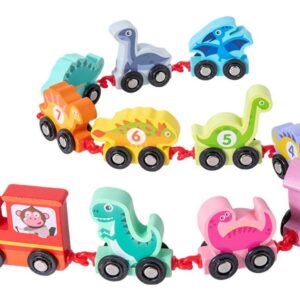 Brinquedo Educativo Infantil De Madeira Para Trem De Dinossa
