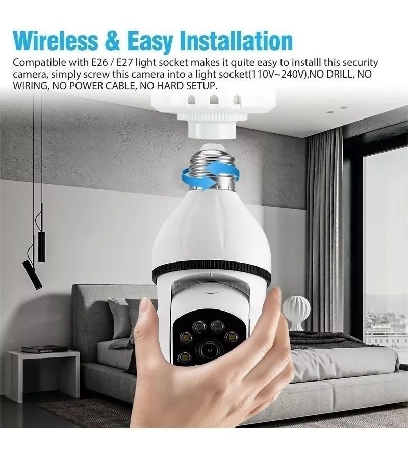 5g Inteligente Wifi E27 Câmeranicevigilância De Audio Ylt004 - Imagem 8