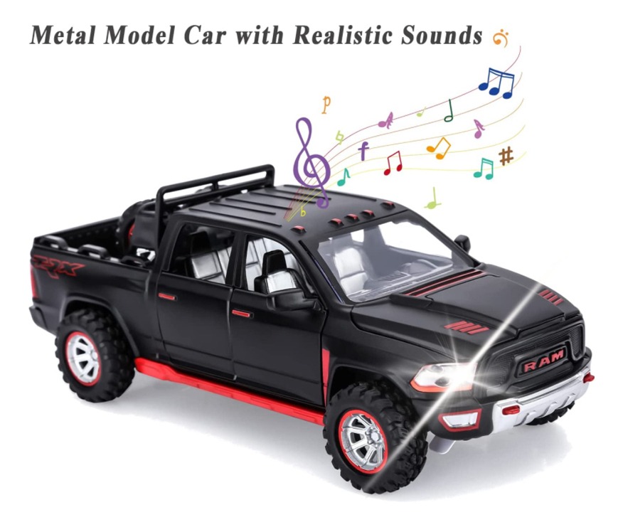Caminhões De Brinquedo Infantis Ram Trx Metal Com Luz E Som - Imagem 8