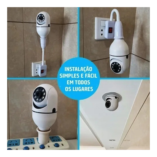 Lazhu Câmera Lampada Espia Câmera Intelbras Câmera Wifi - Imagem 8