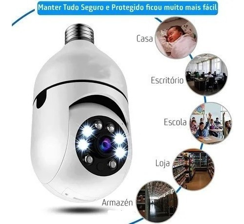 Câmera Lampada Espia Câmera Intelbras Câmera Wifi Externa - Imagem 6