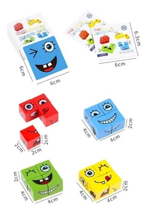 Blocos De Construção De Emoji De Madeira Brinquedo De Jogo D - Imagem 4