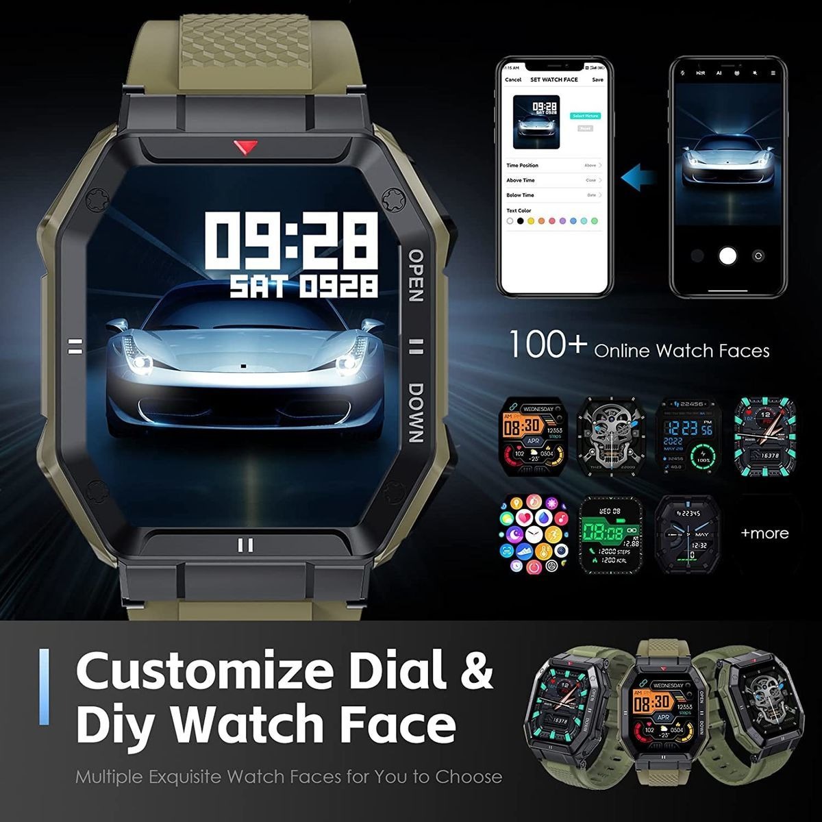 Smartwatch Para Homens Tactical Fitness Tracker - Imagem 2