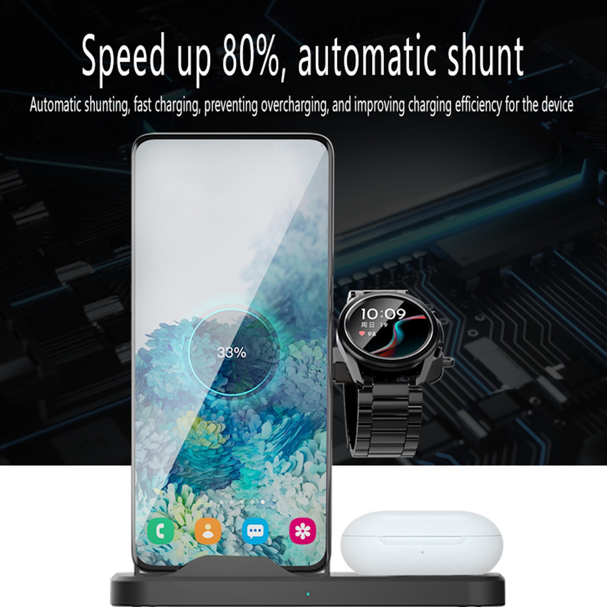 3 Em 1 Para Samsung-galaxy Watch 3/watch 4/ativo/buds Usb Ch - Imagem 5