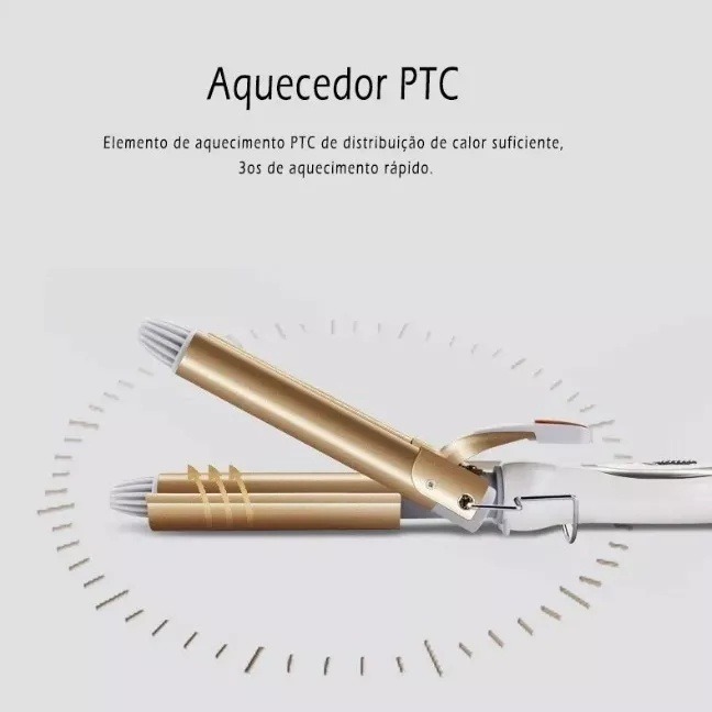 Chapinha De Cerâmica Onda Tripla Chapinha De Ondulação - Imagem 5