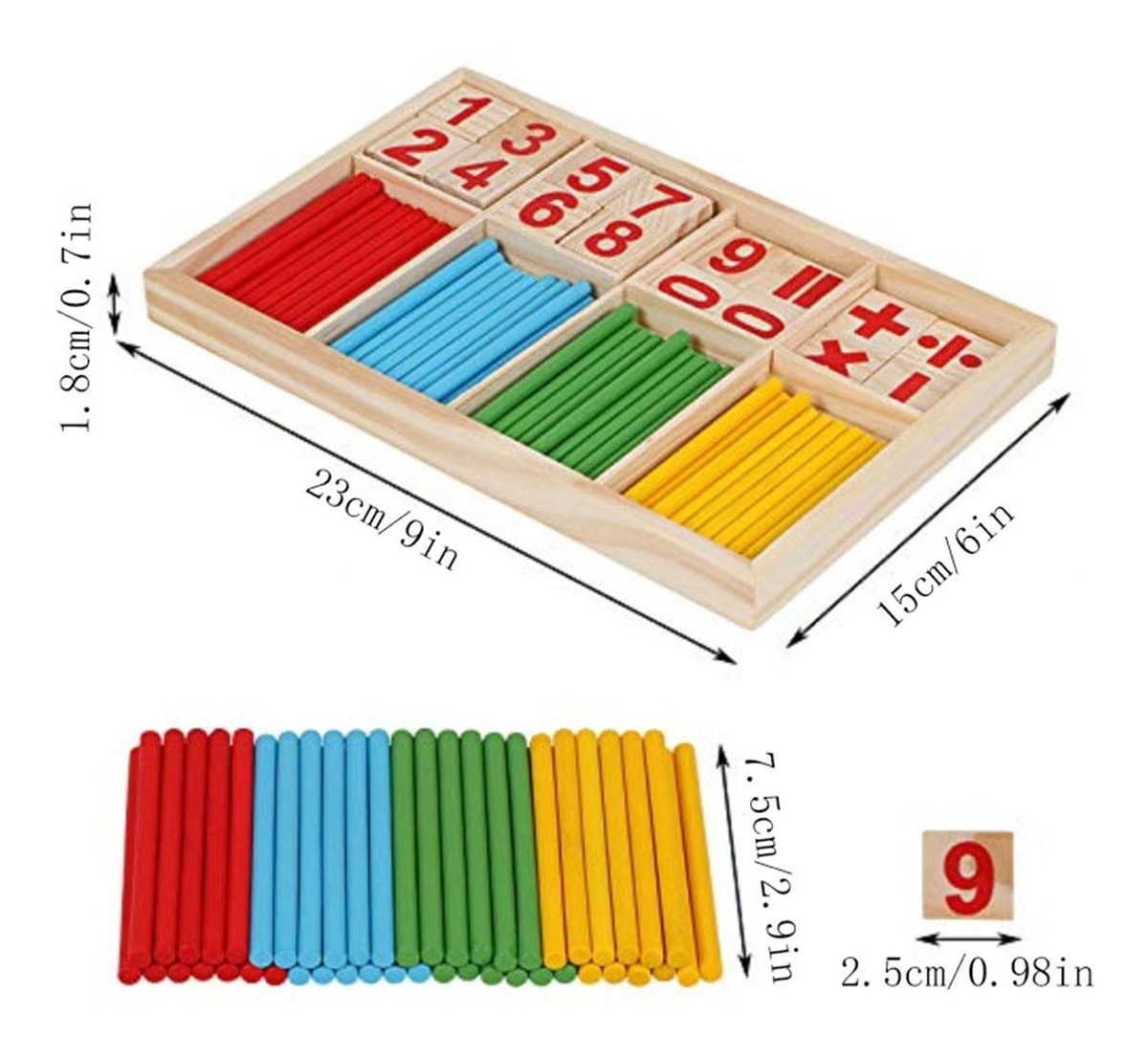 Bastão De Contagem Combinado G Wooden Toy Round Number Stick - Imagem 6