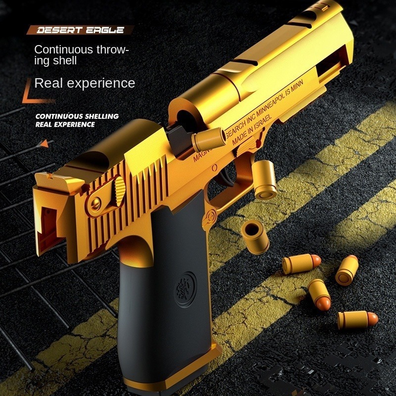 Pistola De Brinquedo Infantil Golden Desert Eagle Burst Ejec - Imagem 3