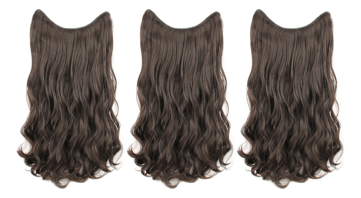 Conjunto De 3 Tiaras E Perucas Fluffy Em Forma De U Wave