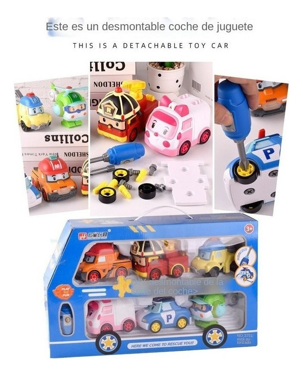 Conjunto De Carro De Brinquedo Robocars Poli Conjunto De 6 P - Imagem 10
