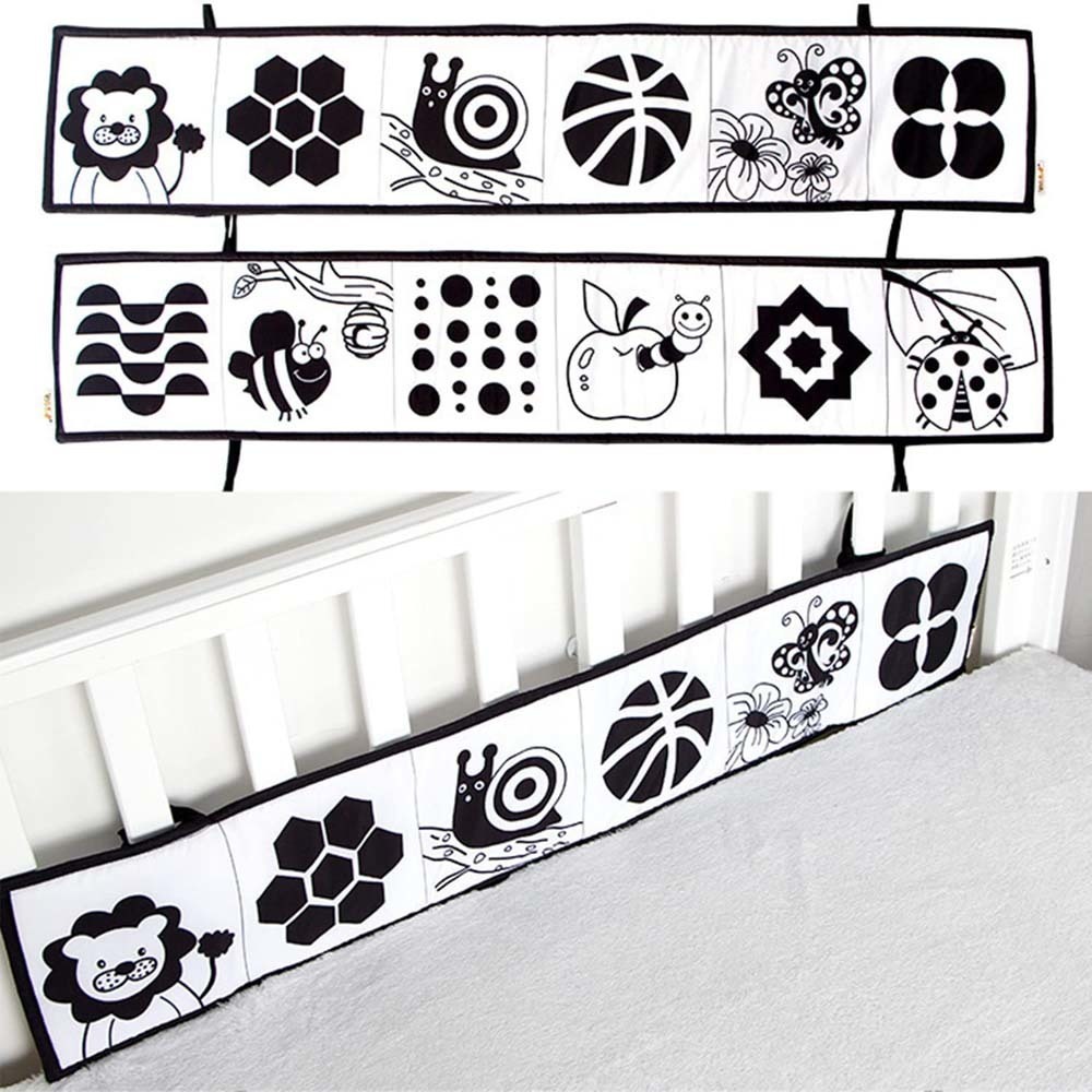 Livro Montessori Toy Black White Soft Cloth Para Bebê Recém- - Imagem 10