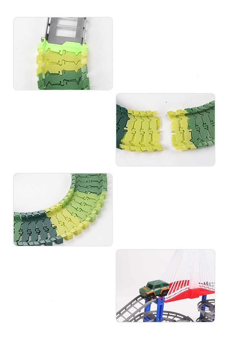 Pista De Carrinhos De Brinquedo Infantil Dinossauro 167p - Imagem 4