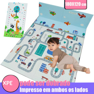 Tapete Infantil Pista Tatame Emborrachado Dobrável Macio