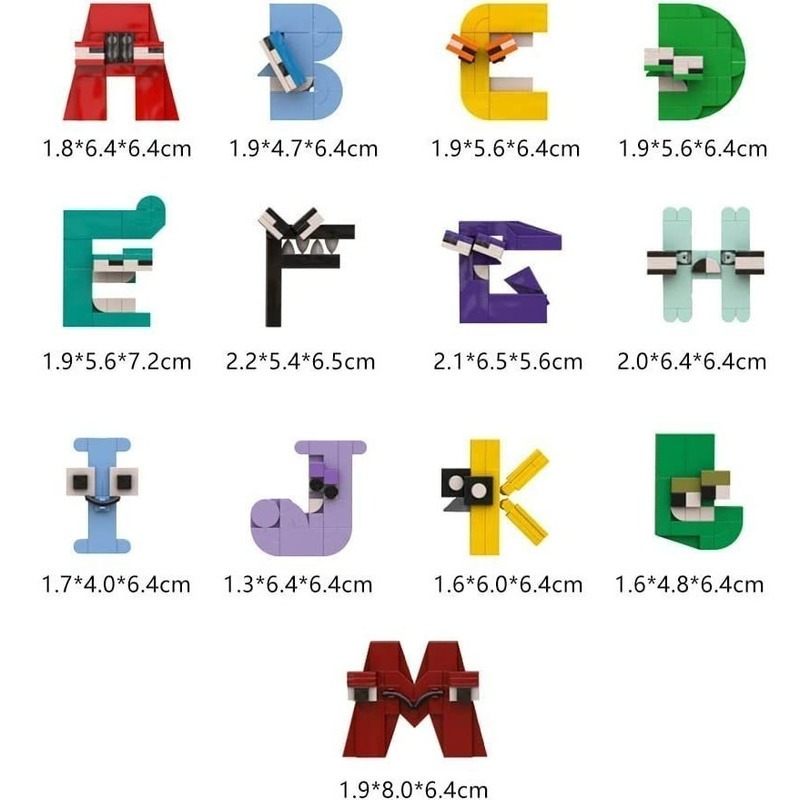 Conjunto De Blocos De Construção Alphabet Lore, A-m/n-z, Abc