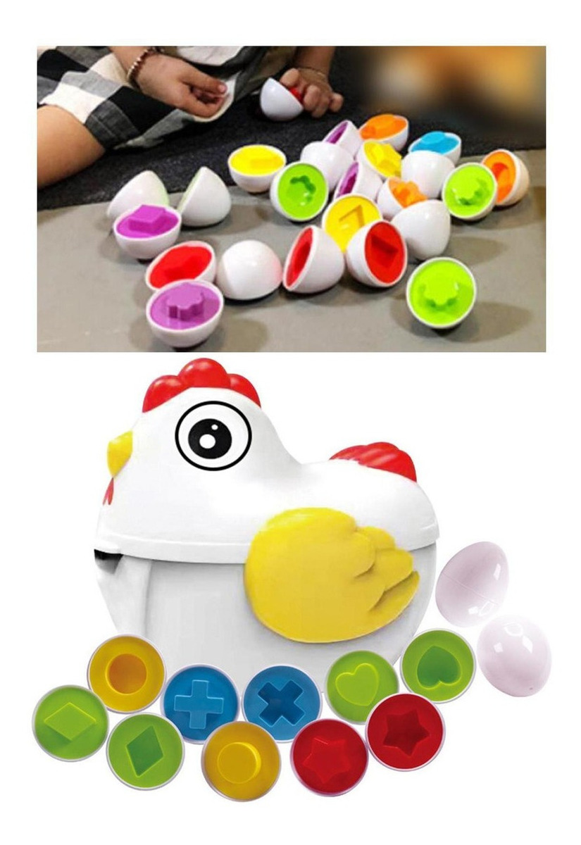 12 Peças Montessori Combinando Ovos Brinquedo Frango - Imagem 10