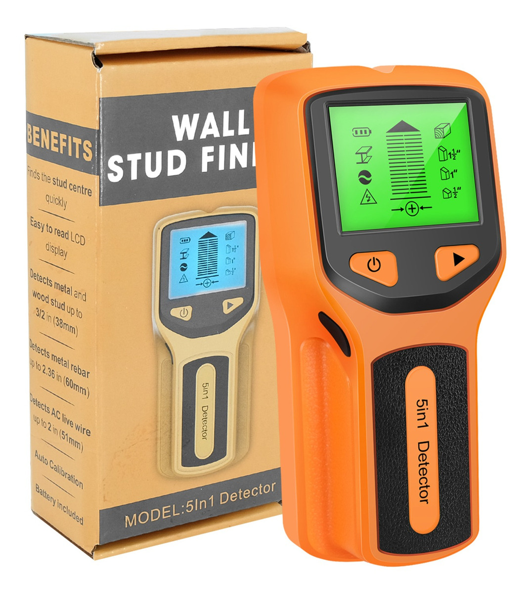 Scanner De Parede Stud Finder - 5 Em 1 Detector Eletrônico D