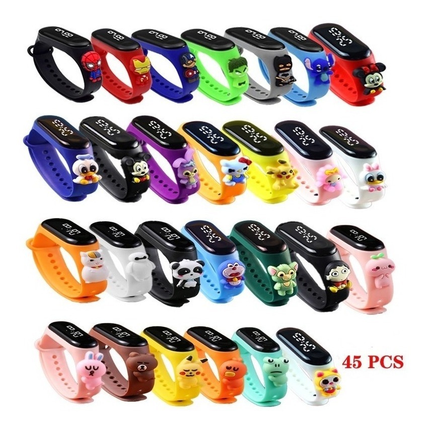 Cartoon Children's Led Bracelet Watch, 45 Pieces