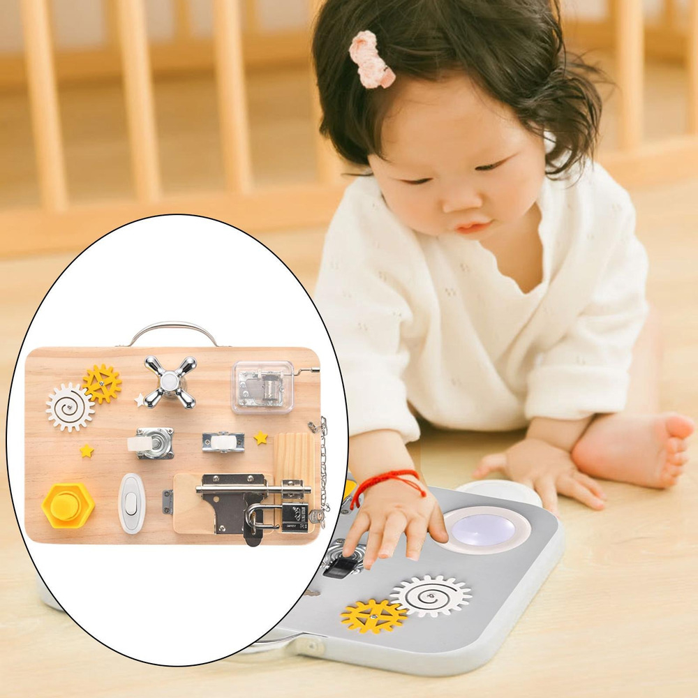 Montessori Toddler Toddler Busy Board Aprendendo Hand - Imagem 45