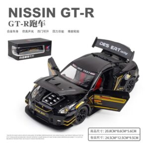 Brinquedo Infantil Nissan Gtr Tint Metal Sports Car Black Bo