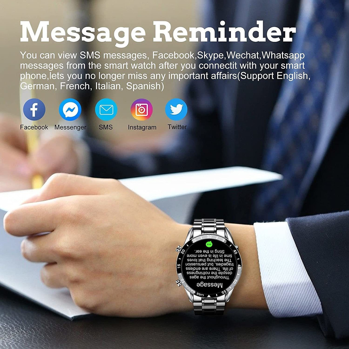 Smartwatch Para Android, Ios, Chamadas, Bate-papo P - Imagem 3