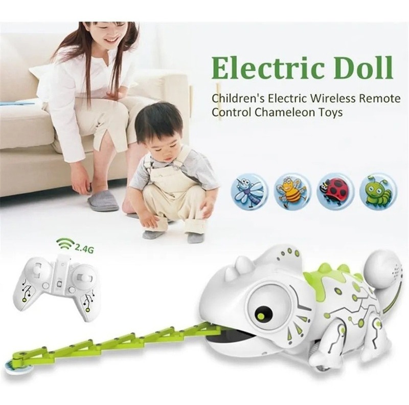 Robô Animal Camaleão De Estimação Com Controle Remoto Rci - Imagem 5