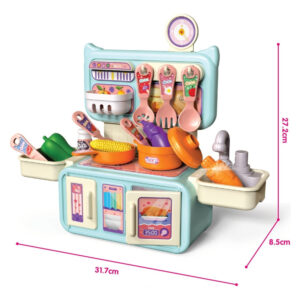 Cozinha Infantil Menina Completa Fogão Pia Azul