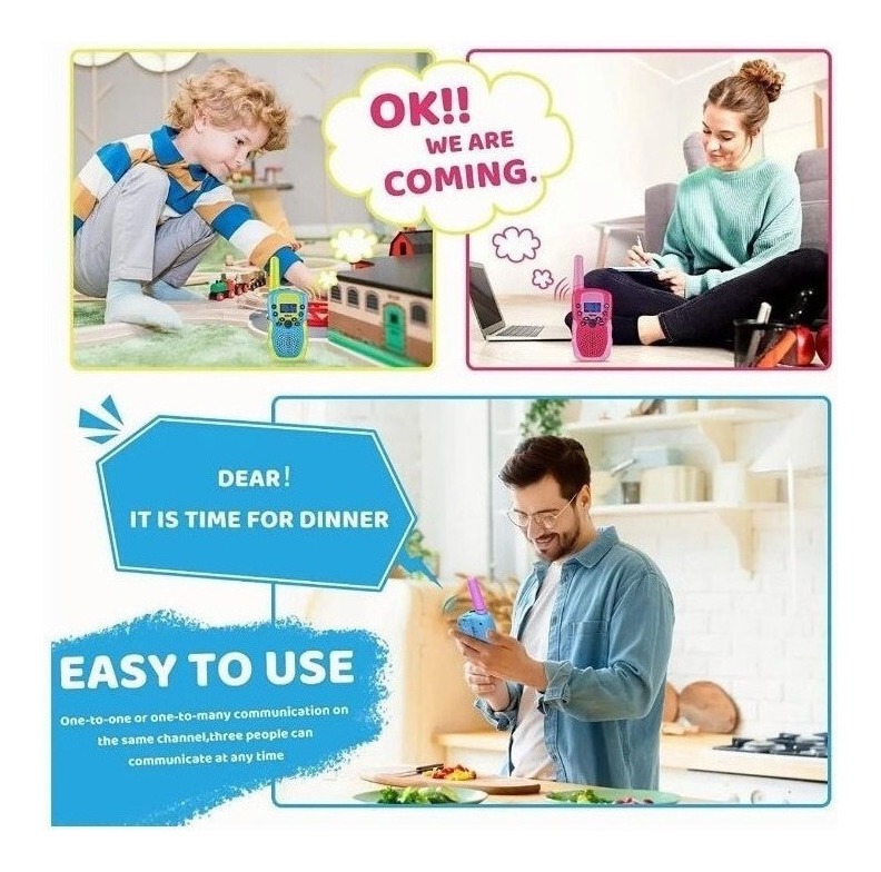 Walkie-talkie Infantil Com 8 Canais, Kit Vox 3 Mile, 3 Unida - Imagem 9