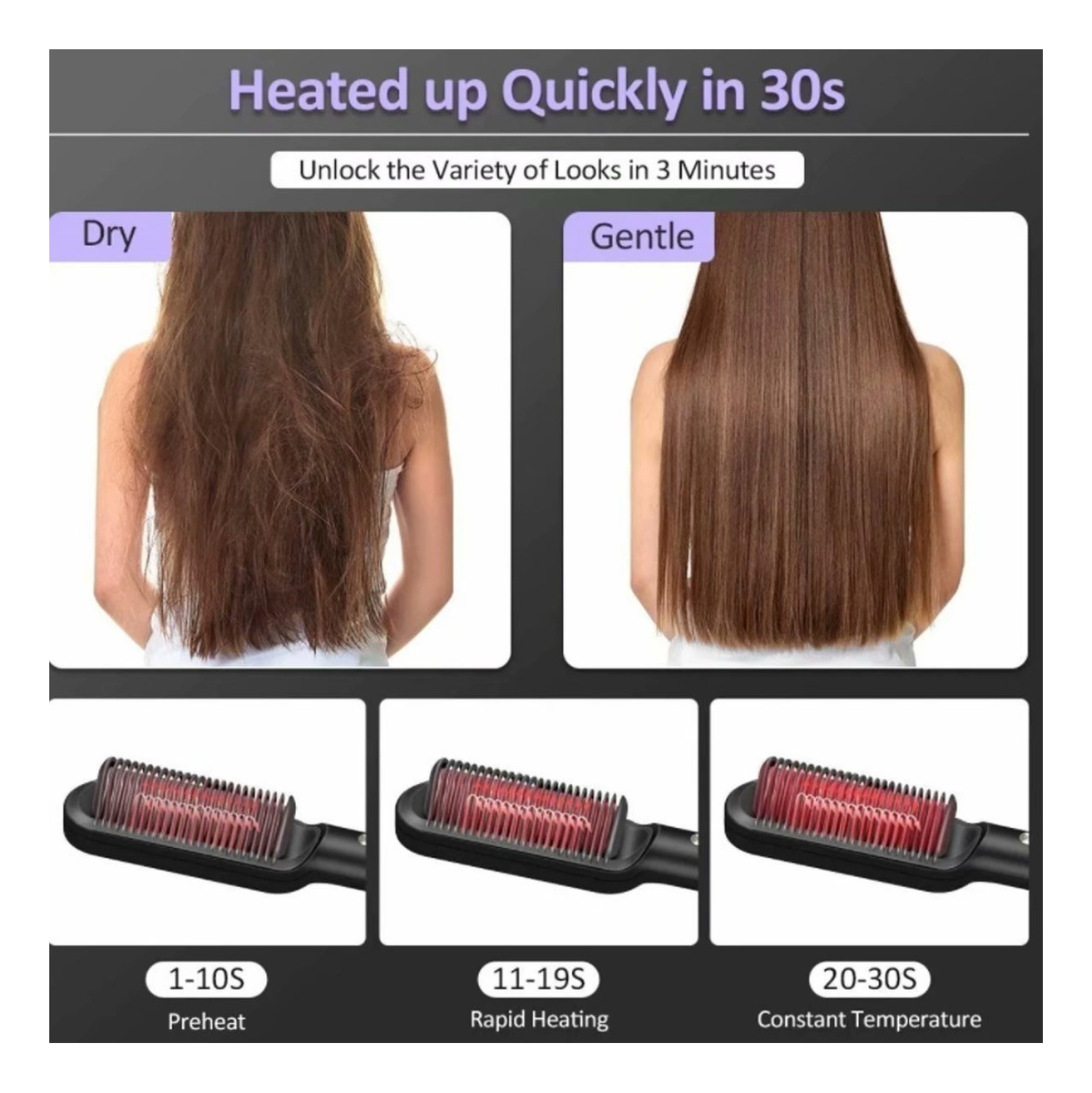 Basiqe Sleek Gold Escova Anion Cabelo Escova Basiqe Elegante - Imagem 16