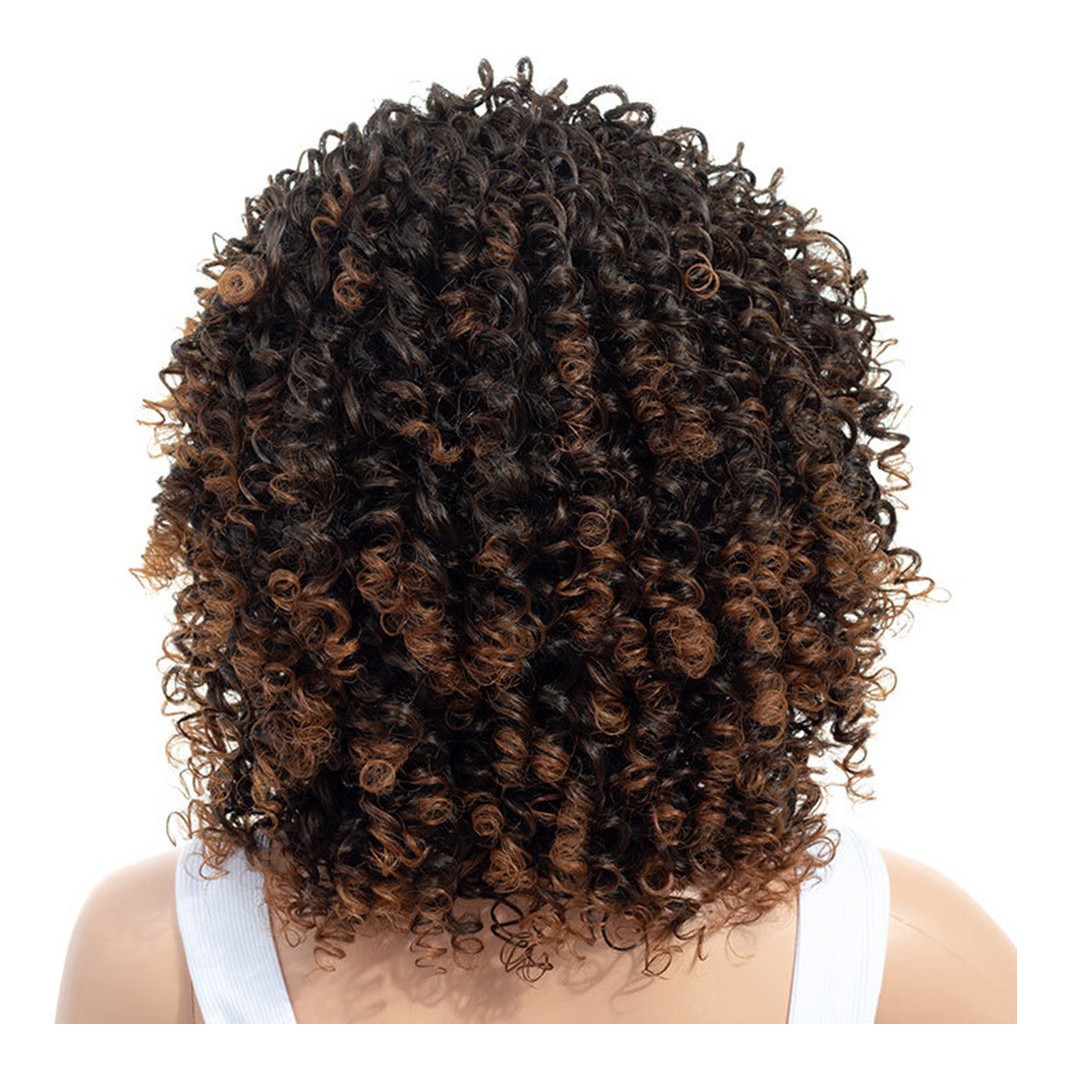 Hort Afro Encaracolado Mix Peruca De Cabelo Cinza Com Franja - Imagem 4