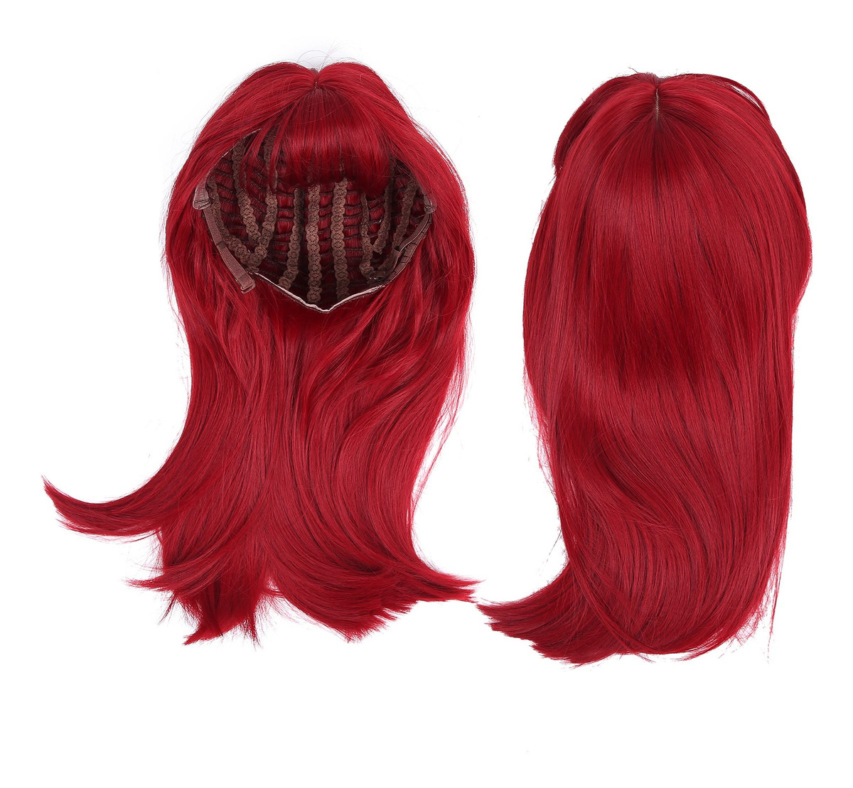 Peruca Longa Vermelha Longa Fibra De Alta Temperatura Cabelo - Imagem 7