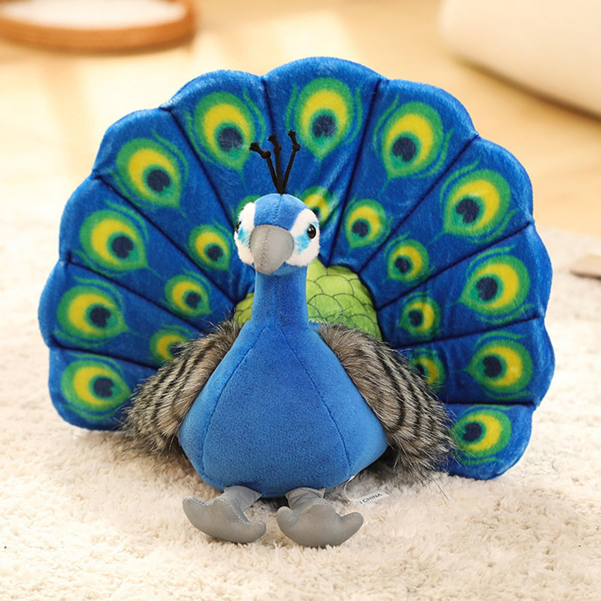 Simulação Suave Boneca Animal Pelúcia Pp Algodão Pavão - Imagem 4