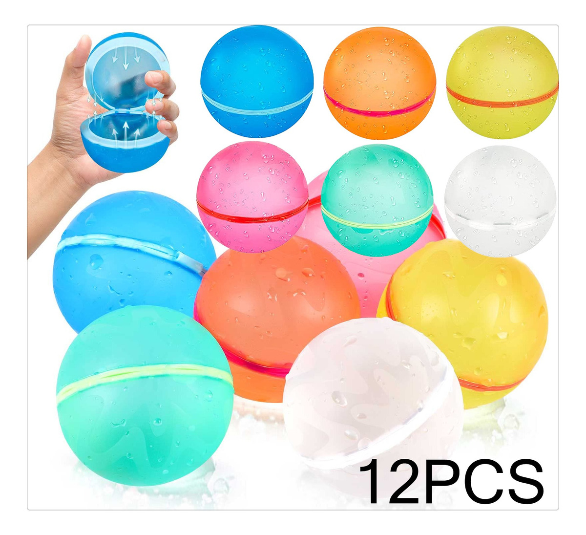 Water Fight Game Balões De Água Reutilizáveis 12 Peças