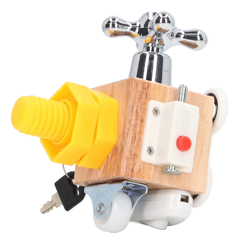 Cubo De Atividades De Madeira Busy Cube Sensory Busy Boards - Imagem 10