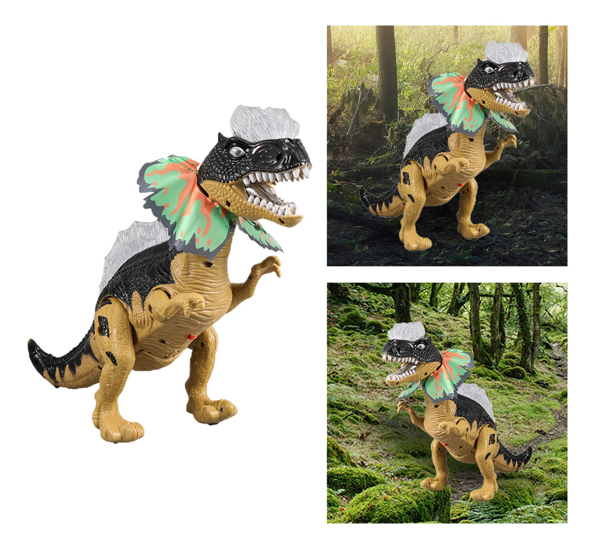 Brinquedos Eletrônicos De Dinossauros Andando Marrom - Imagem 8