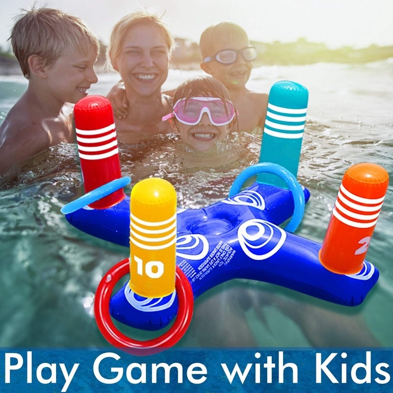 Anel De Piscina Inflável Toss Game Toys Floating With 4 Ring - Imagem 4