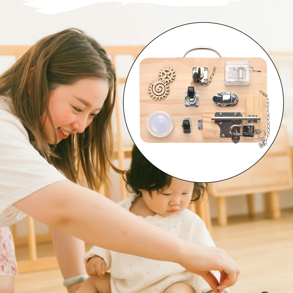Montessori Toddler Toddler Busy Board Aprendendo Hand - Imagem 23