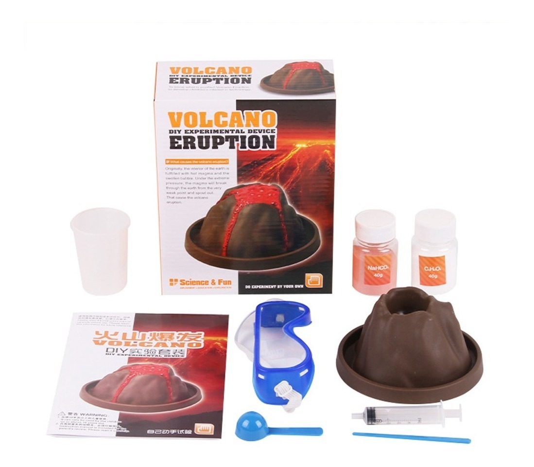 Kit De Vulcão Em Erupção De Construção Diy Brinquedo Educati - Imagem 2