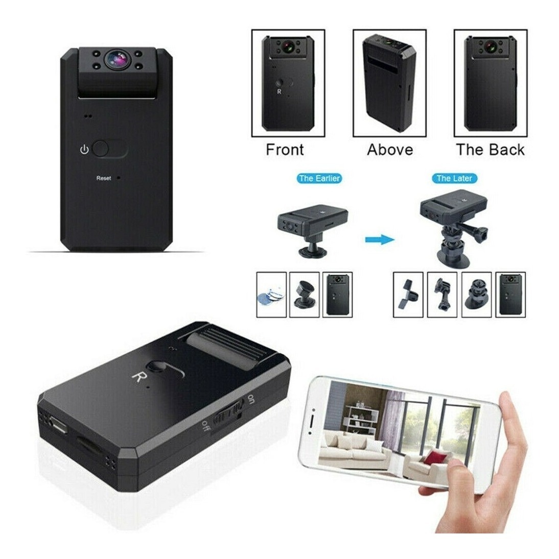 Câmera Espiã Oculta Ip Inalámbrica 4k Hd Mini Wifi Câmera De - Imagem 9