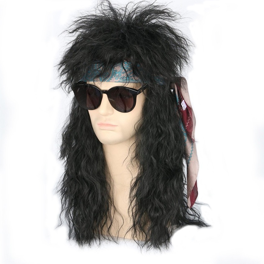 Peruca Cabelo Longo Encaracolado Masculino Ouro 70s 80s - Imagem 5