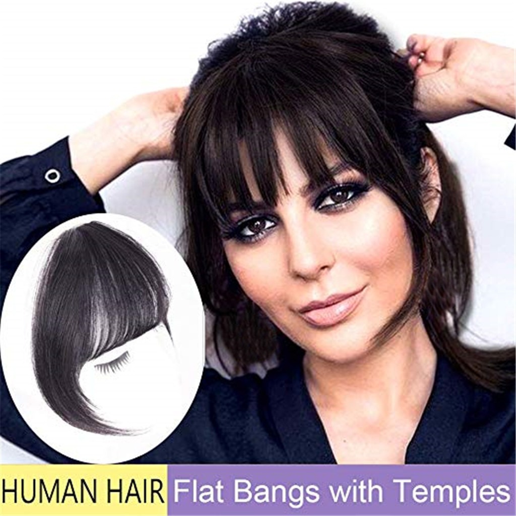 Extensão De Fio Preto Peruca Fêmea Ar Franja Cabelo Pedaço 1 - Imagem 2