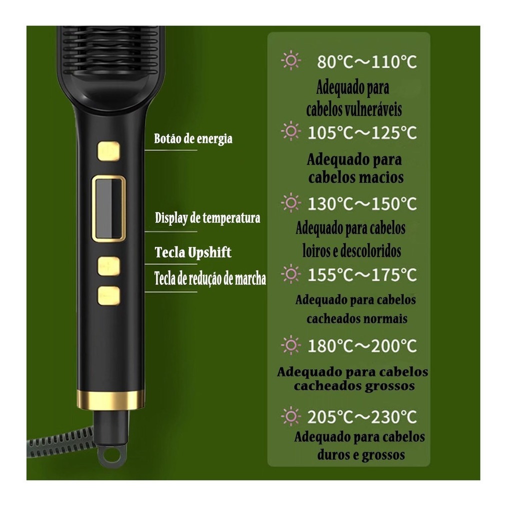 Basiqe Sleek Gold Escova Anion Cabelo Escova Basiqe Elegante - Imagem 2
