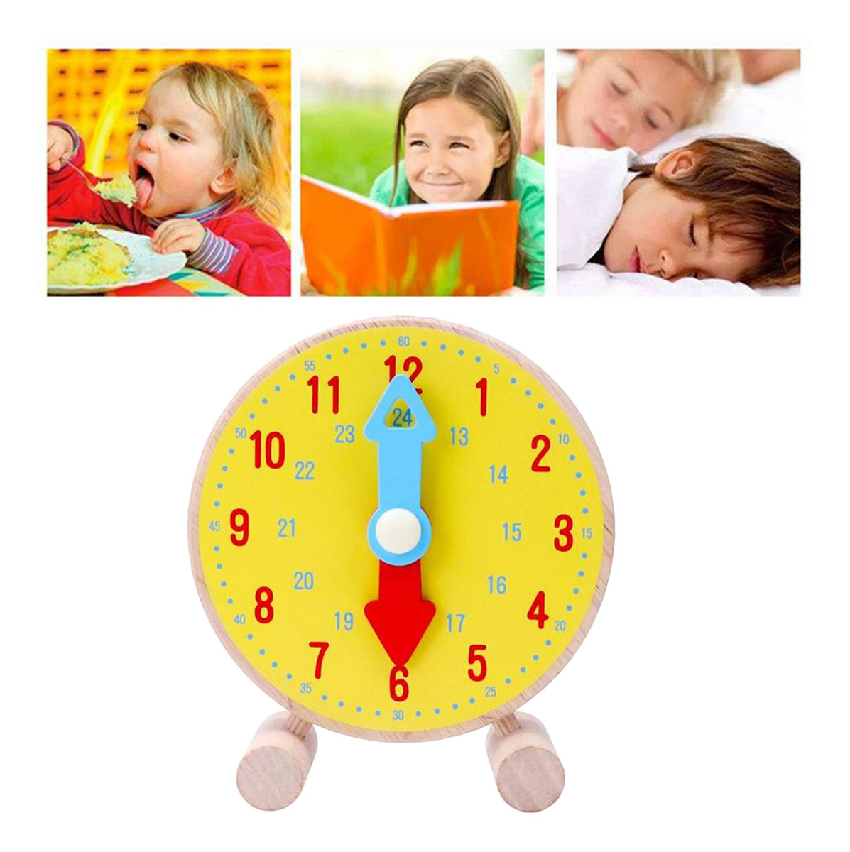 Aprenda A Contar As Horas Pré-escola Ensino Relógio Modelo - Imagem 4