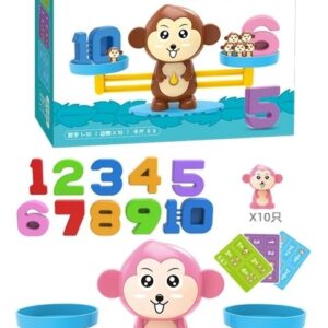 Balança Alfanumérica Infantil - Rosa Macaco