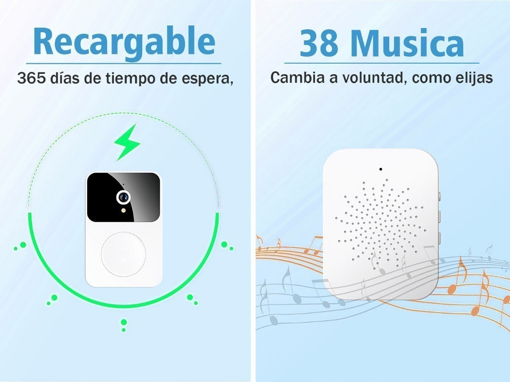 Sem Fio Smart Doorbell 720p Câmera Wifi Vídeo Visual. - Imagem 5