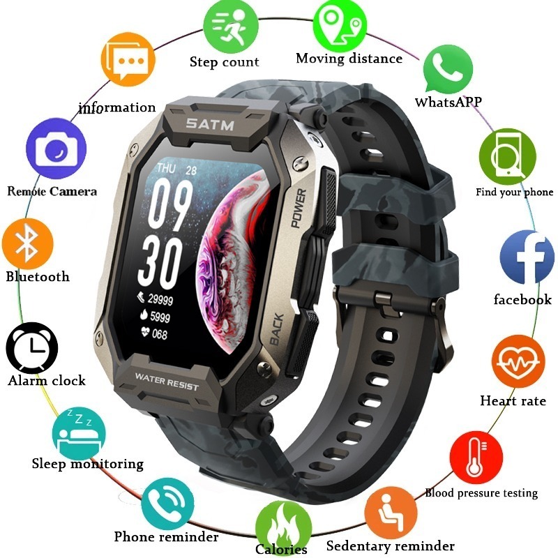 Smartwatch Masculino 1.71 Esportivo Natação Relógio Intelige