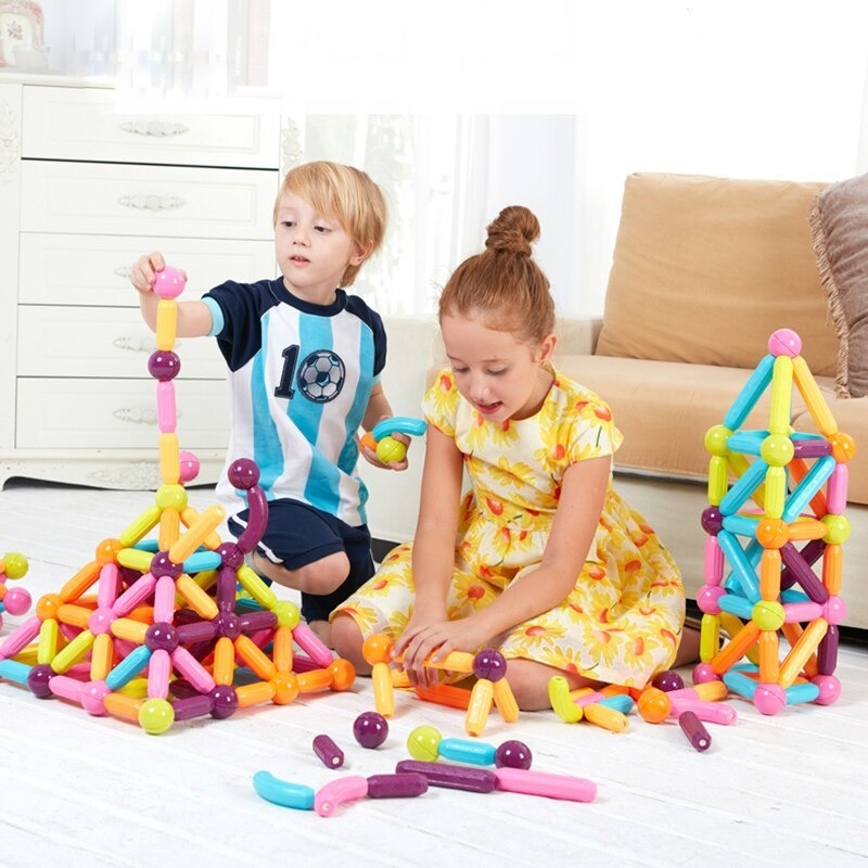 72 Pçs Brinquedos De Ima Blocos De Educativo Montar Infantil - Imagem 6