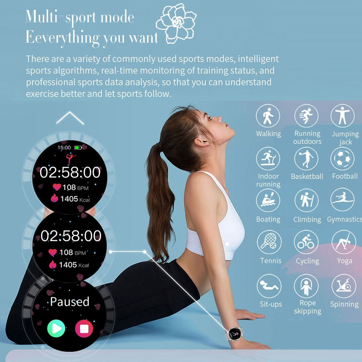 Smartwatch Feminino Pulseira Esportiva Inteligente - Imagem 19