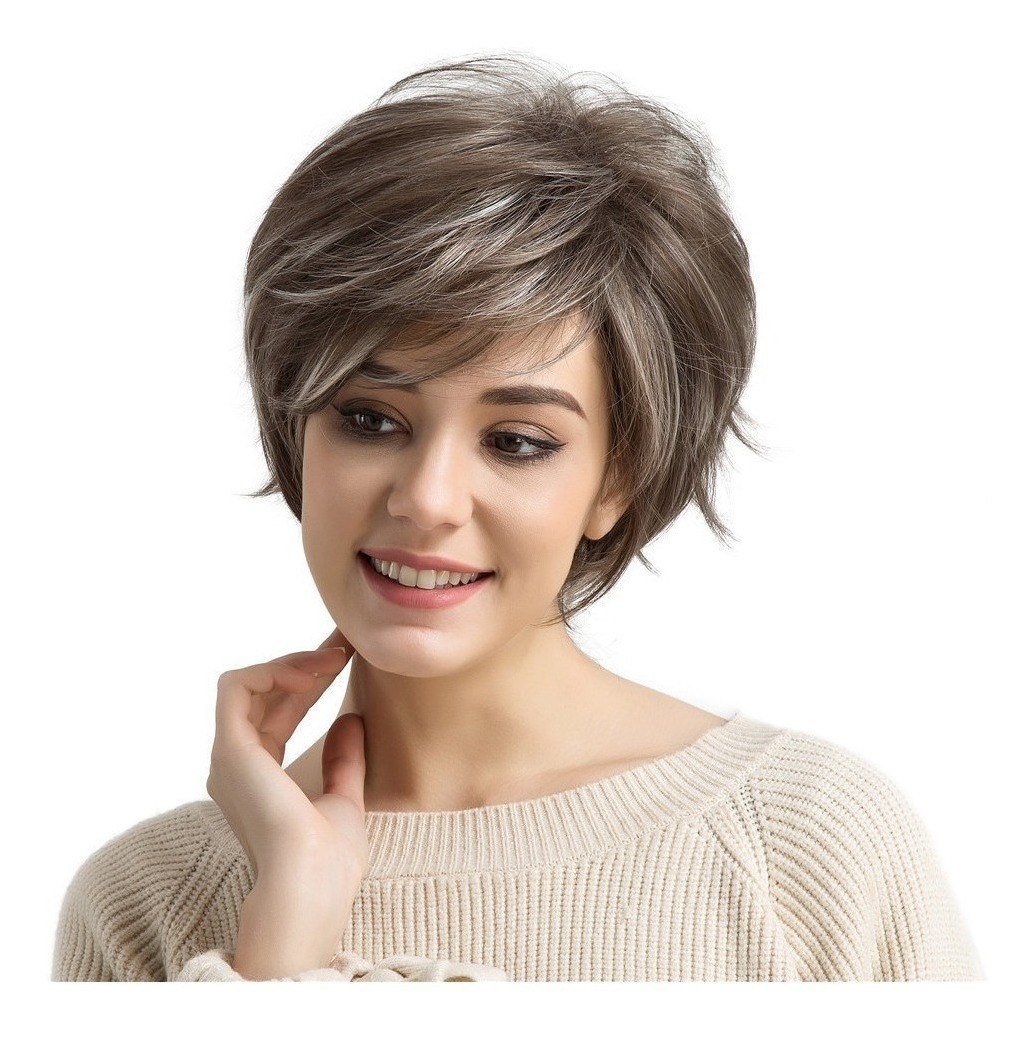 Peruca Curto Corte De Cabelo Perucas Curto Cabelo Humano Per - Imagem 3