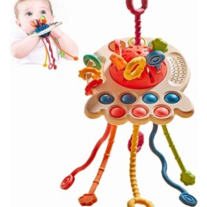 4 Em 1 Brinquedo Sensorial De Bebê Com Cordão Montessori