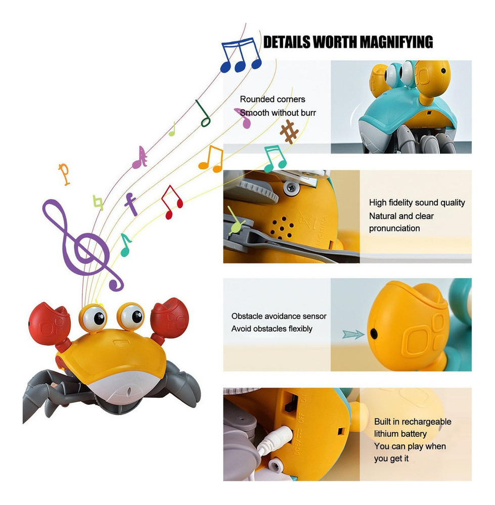 Brinquedos Infantis De Caranguejo Dançante De Música - Imagem 3