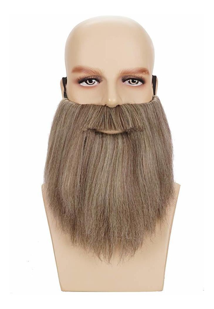 Peruca De Barba Dourada Longa Encaracolada Masculina Cosplay - Imagem 5